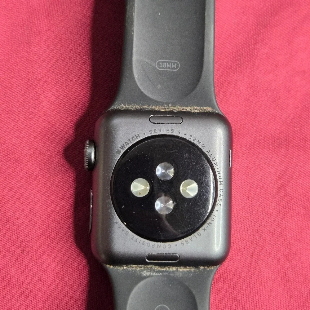Apple Watch Series 3 38mm Space Gray Aluminum Black Band M/L A1858 For Parts